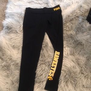 PINK reversible Iowa Hawkeye leggings